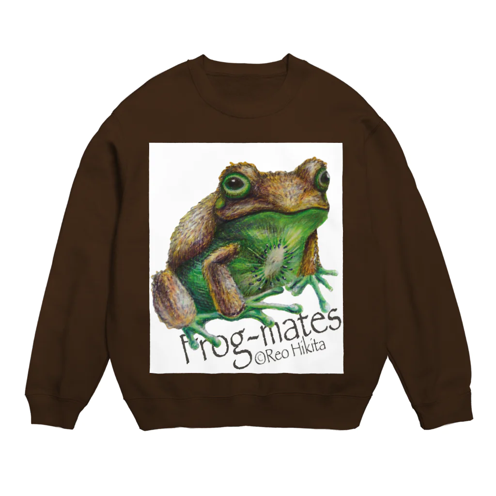 引田玲雄 / Reo Hikitaのカエルメイト(Frog-mates)より「キウイガエル」 Crew Neck Sweatshirt