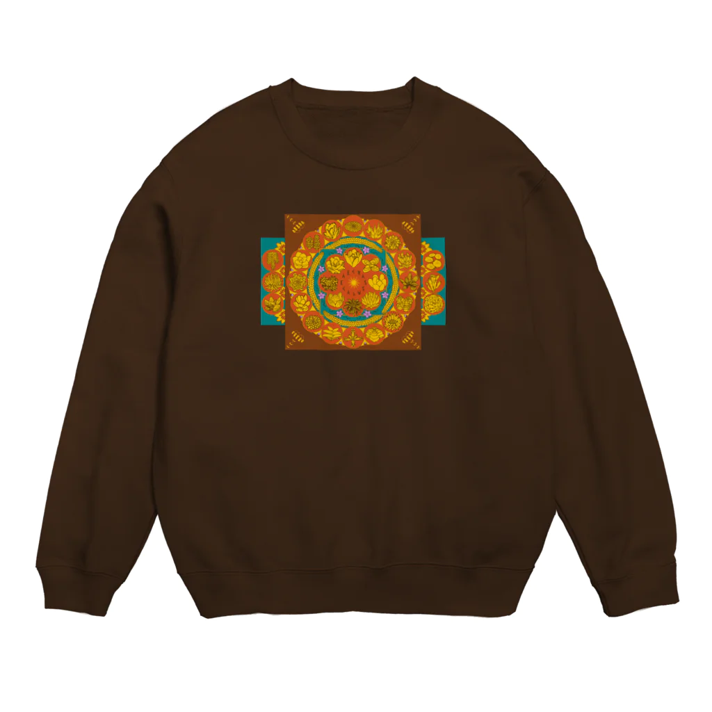 DOTEKKOのT-29 弁慶草曼荼羅 -赤- Crew Neck Sweatshirt