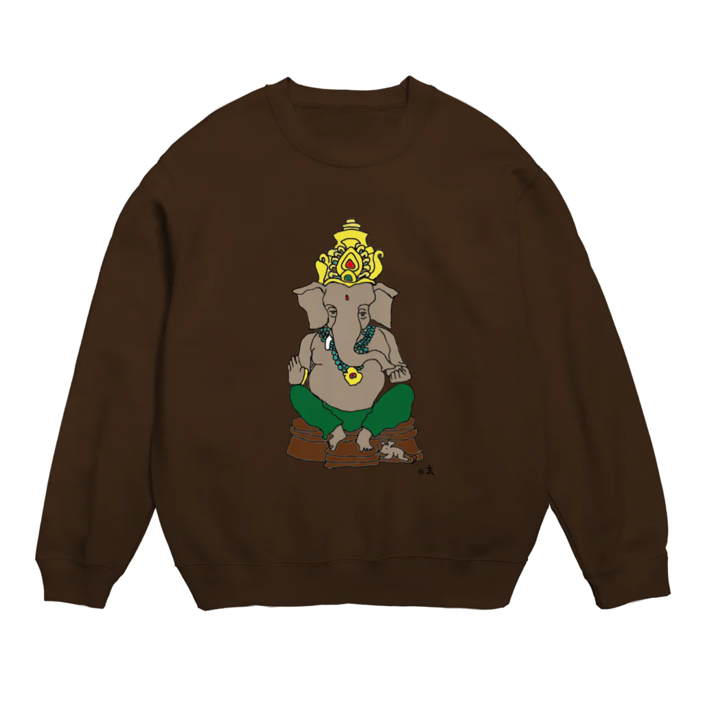 Happy Elephantのガネーシャ Crew Neck Sweatshirt