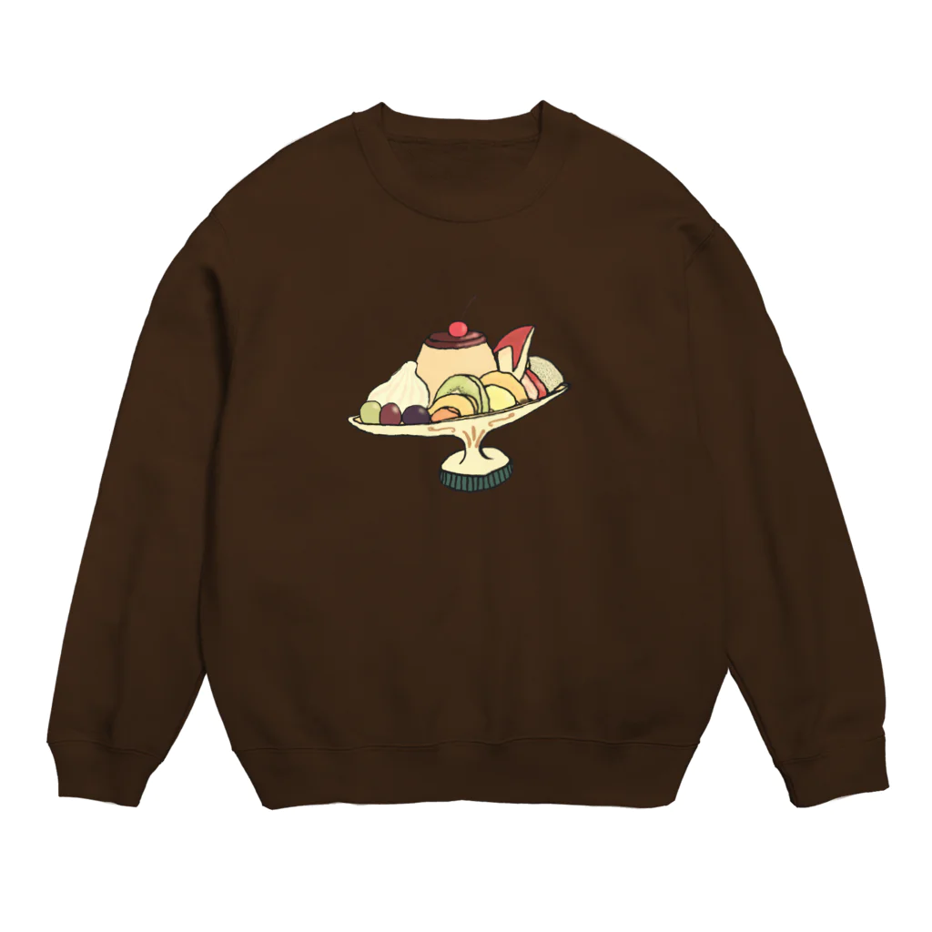 気ままに創作　よろず堂のプリン・ア・ラ・モード　レトロ Crew Neck Sweatshirt