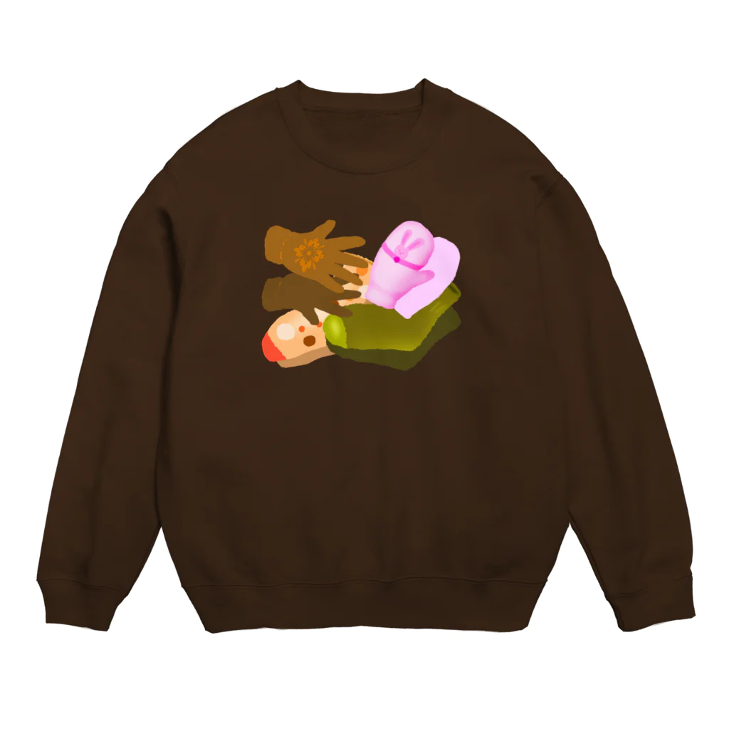 Qsarkの暖かくしてね Crew Neck Sweatshirt