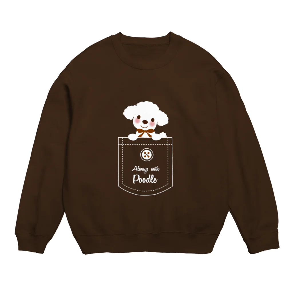 しらいと雑貨店のプードルと一緒 Crew Neck Sweatshirt