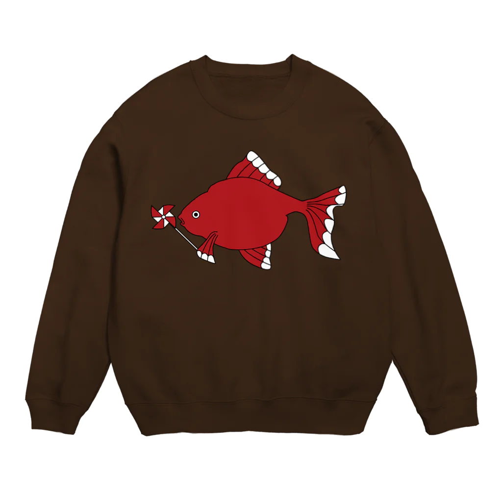 Amiの風車赤金魚 Crew Neck Sweatshirt