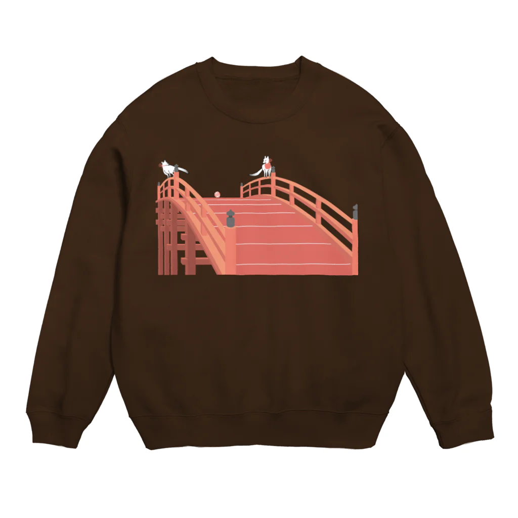 Amiの狐の赤太鼓橋 Crew Neck Sweatshirt