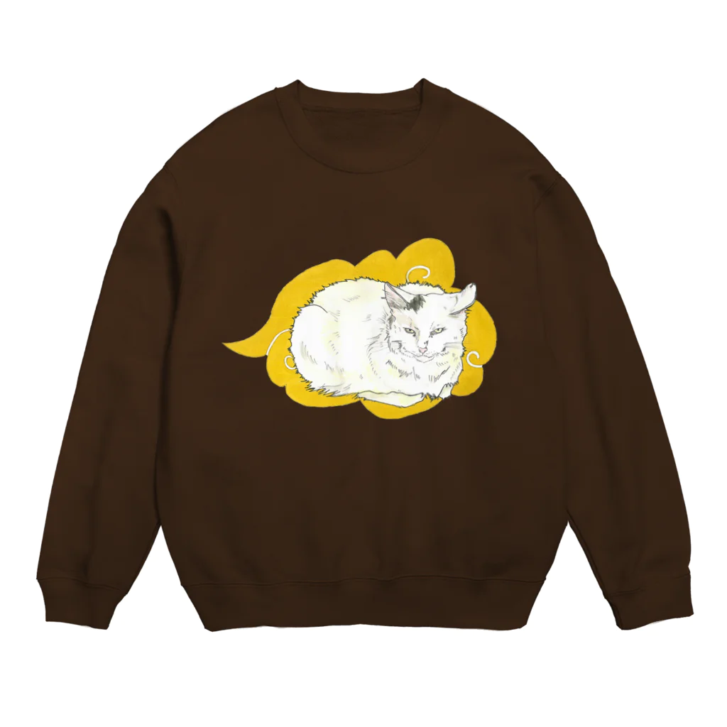 どうぶつ　桜宇のふてぶてしい猫 Crew Neck Sweatshirt