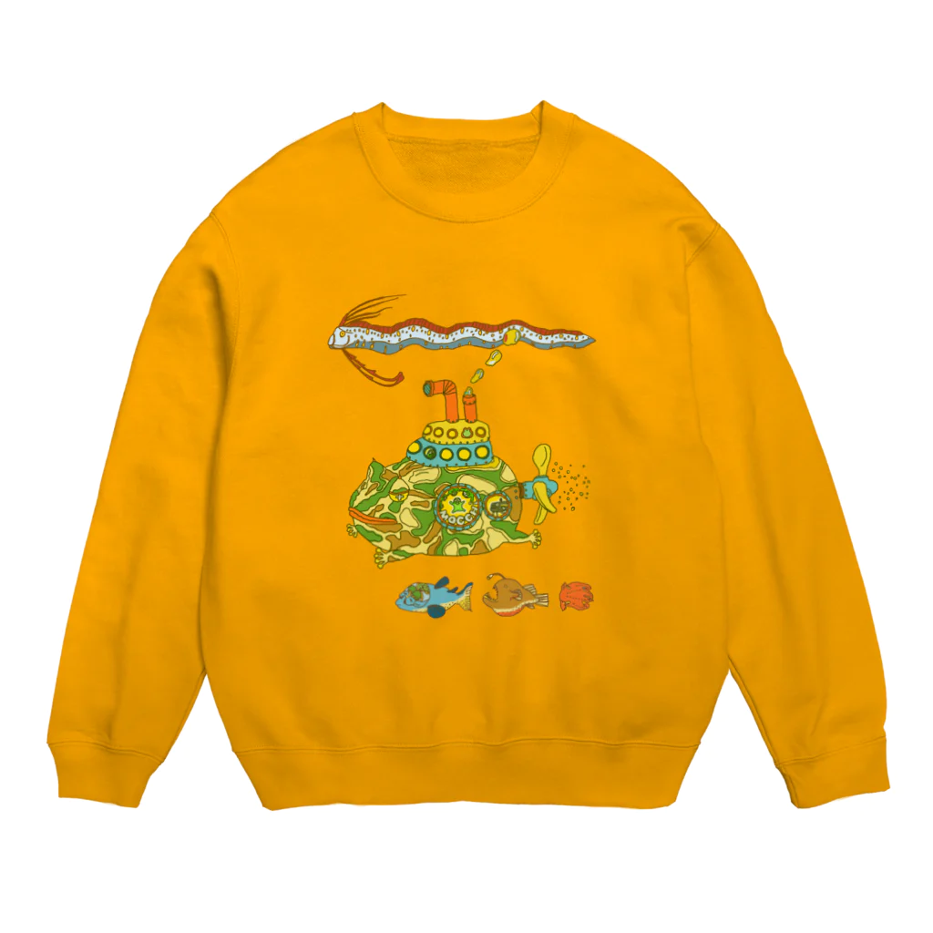 さちこの生物雑貨のモッチ潜水艦 Crew Neck Sweatshirt