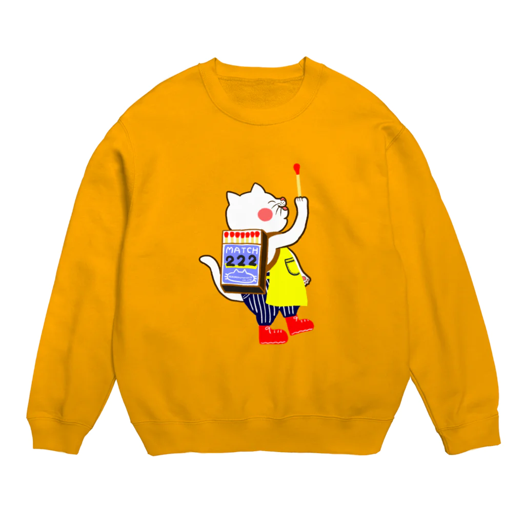 モリチエコのねこのマッチ屋さん（猫猫燐寸株式会社） Crew Neck Sweatshirt