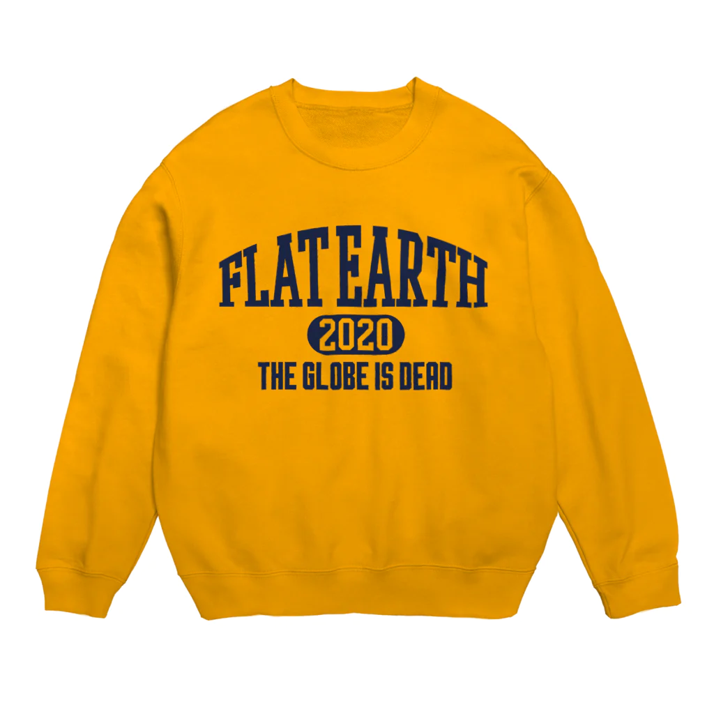 Mappila SHOPのカレッジ風(ネイビー)　フラットアース FLATEARTH Crew Neck Sweatshirt