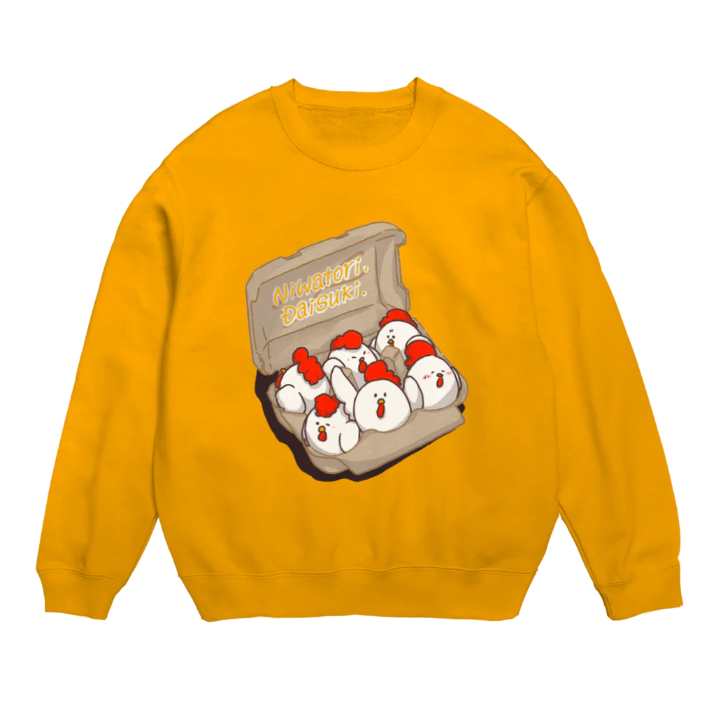 なたね。のニワトリたまご6羽パック(淡色向け) Crew Neck Sweatshirt