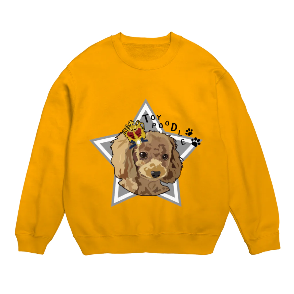 kokoのトイプードル洋服(黒ブチ) Crew Neck Sweatshirt