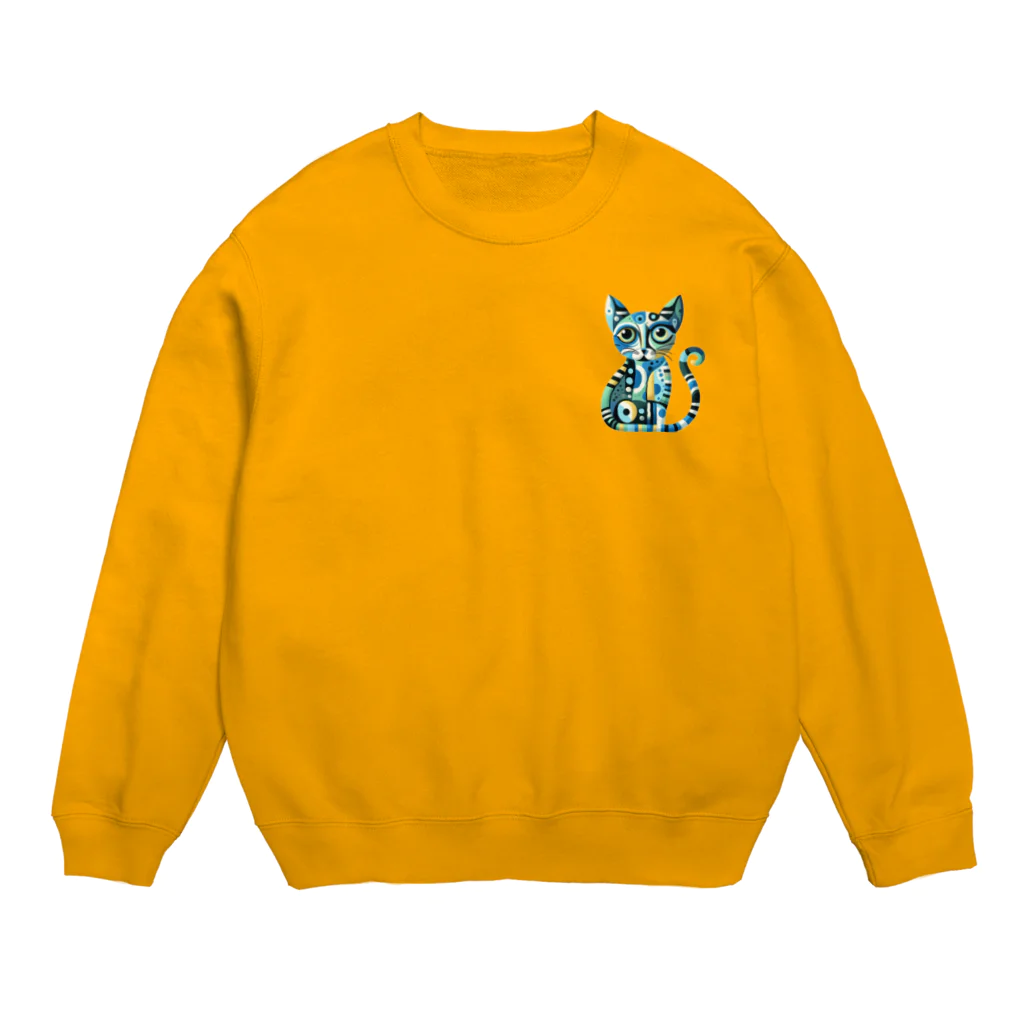 大人かわいい動物の世界のカラフル猫 Crew Neck Sweatshirt