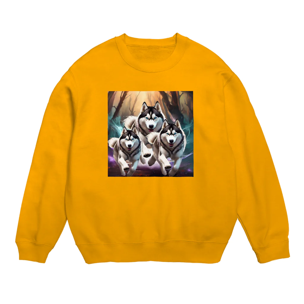 DREAMHOUSEのシベリアンハスキー犬 Crew Neck Sweatshirt