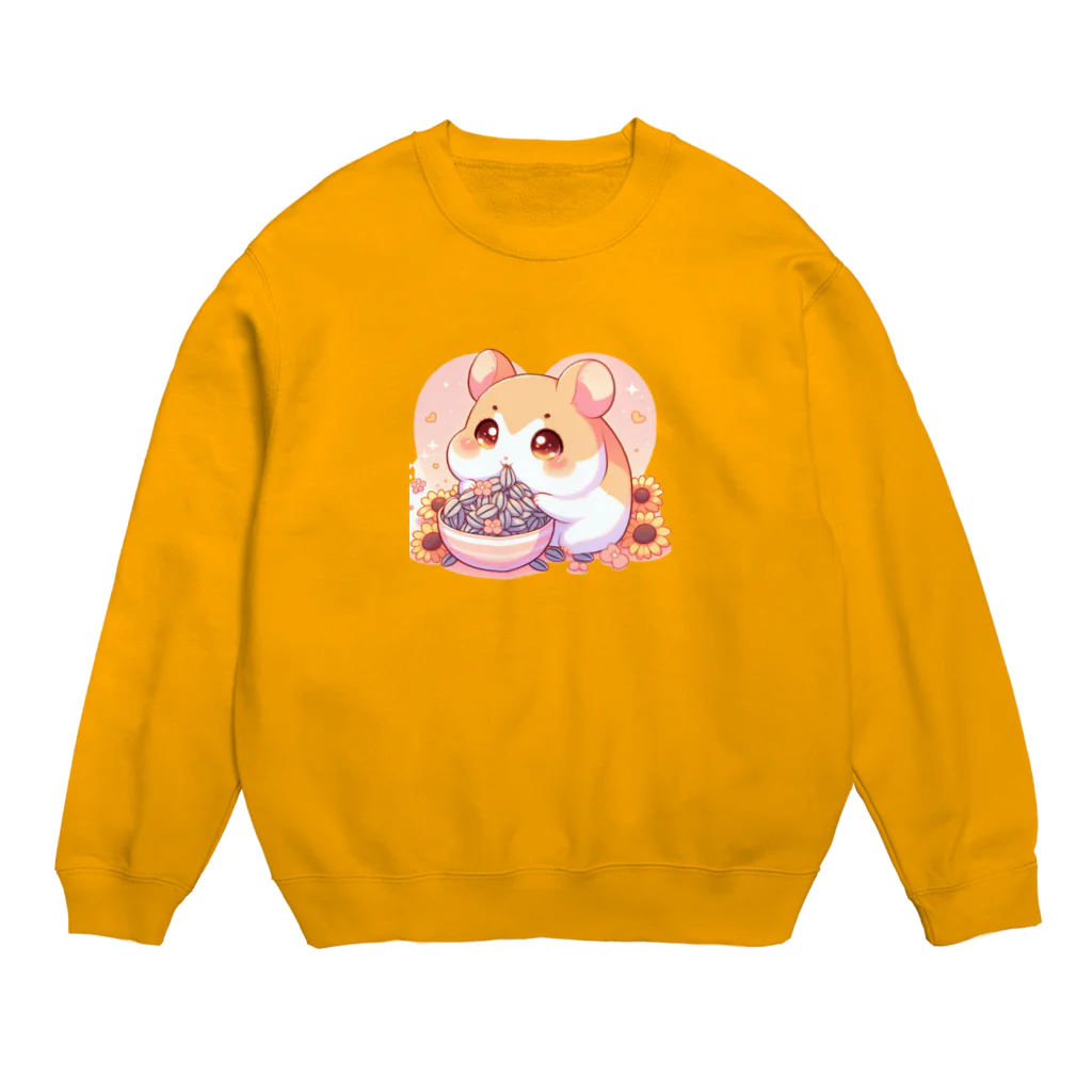 chan-takehaniのヒマワリの種大好きハムハム Crew Neck Sweatshirt