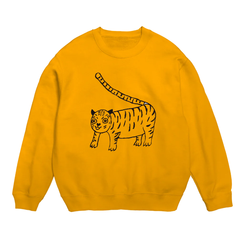 キノムクヤ　SUZURI店の強そうな寅 Crew Neck Sweatshirt