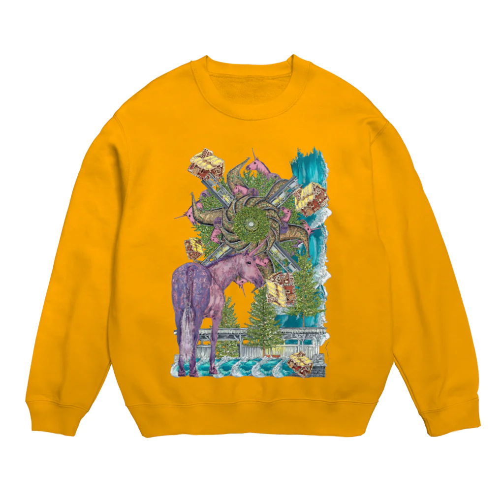 ムラマス カツユキの『UNI cornなんじゃない菓SEA等？森じらrail？』 Crew Neck Sweatshirt