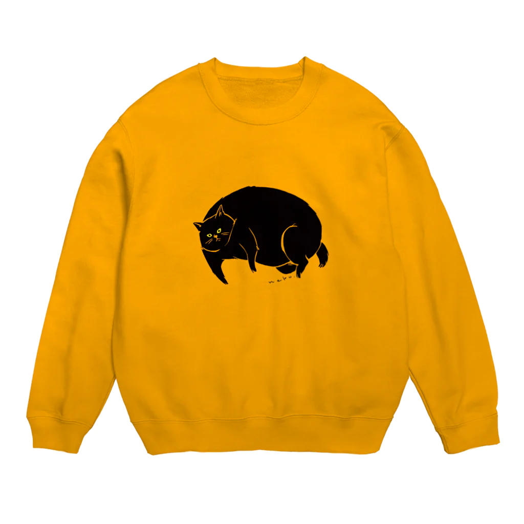 タバタ画房のふてぶてしいクロねこ Crew Neck Sweatshirt