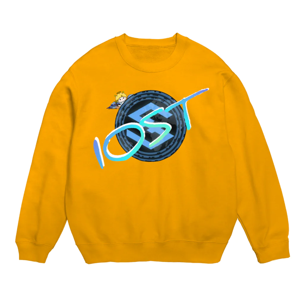 IOST_Supporter_CharityのIOST【ホッパーデザイン】グラデーション（青サポたん） Crew Neck Sweatshirt