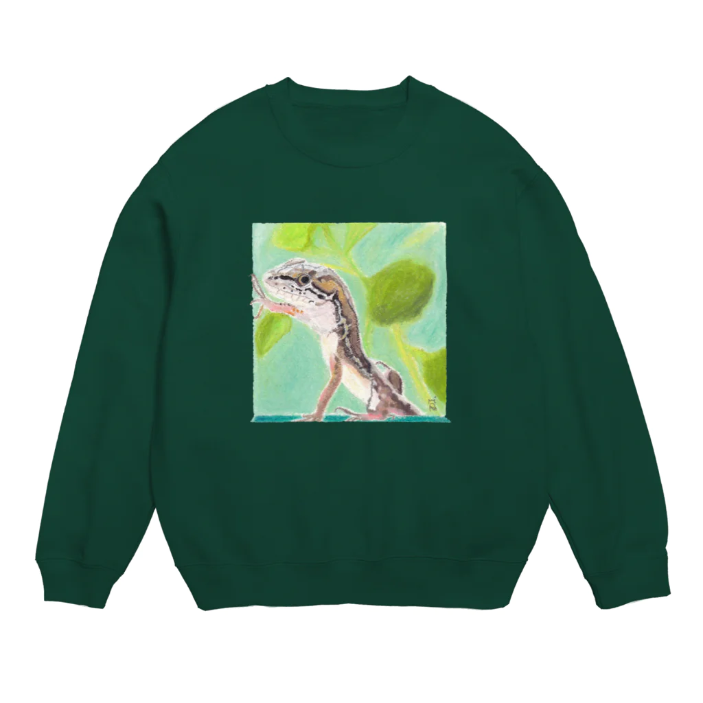 みるきち【ペットイラストアーティスト】の飛び出すカナヘビ① Crew Neck Sweatshirt