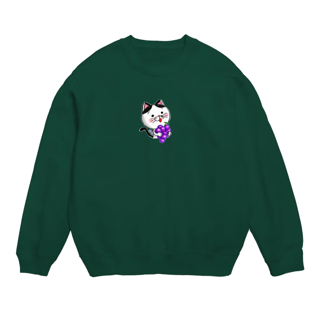 ブドウのブドウのニャンコ Crew Neck Sweatshirt