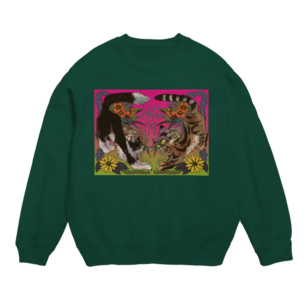 ねこのLAPHCONESSのラフヴーリン　ボタニカル Crew Neck Sweatshirt