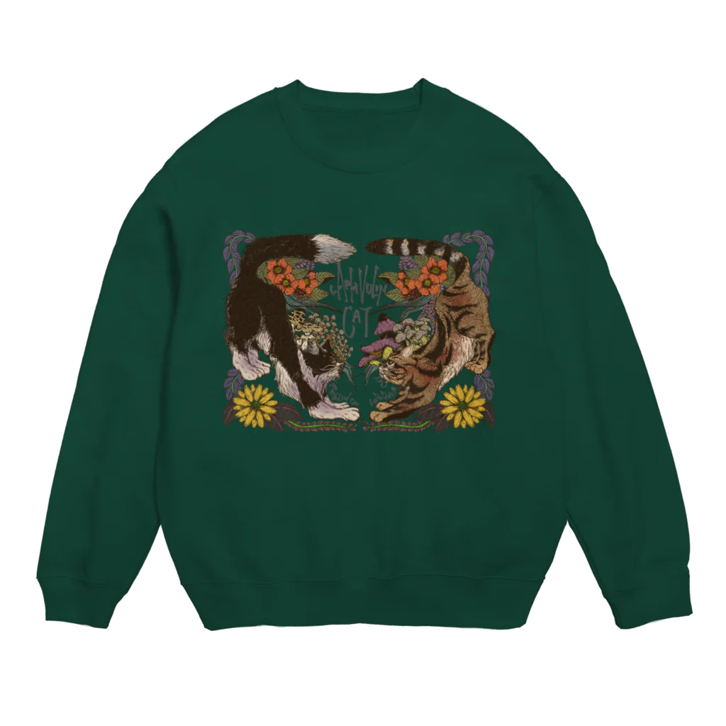 ねこのLAPHCONESSのラフヴーリン　ボタニカル　透過 Crew Neck Sweatshirt