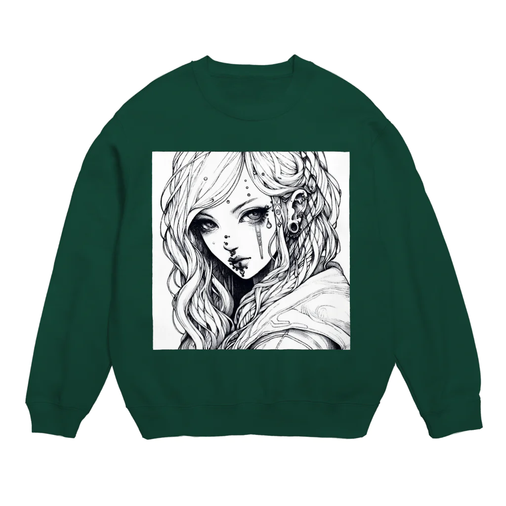 zaisuのピアス女子 Crew Neck Sweatshirt