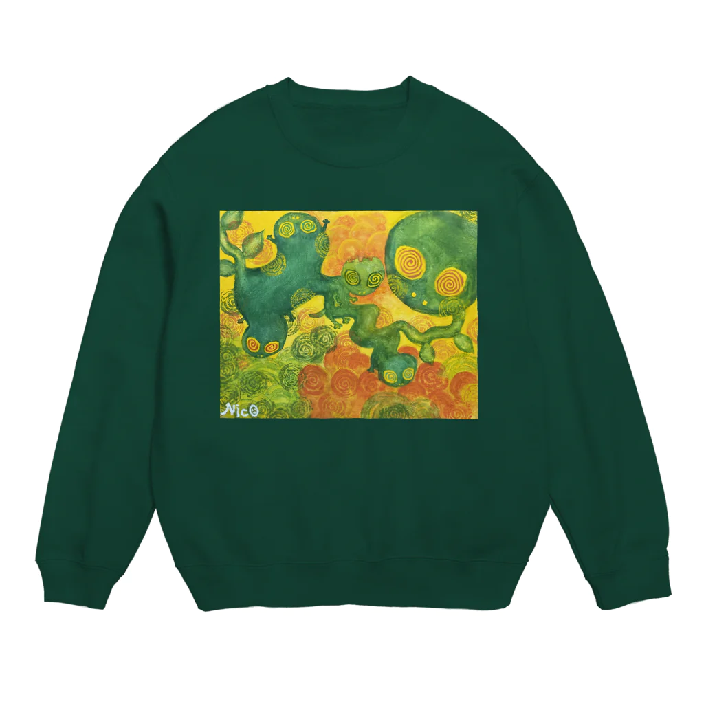 にこの絵のぐるぐるめのばけもん Crew Neck Sweatshirt