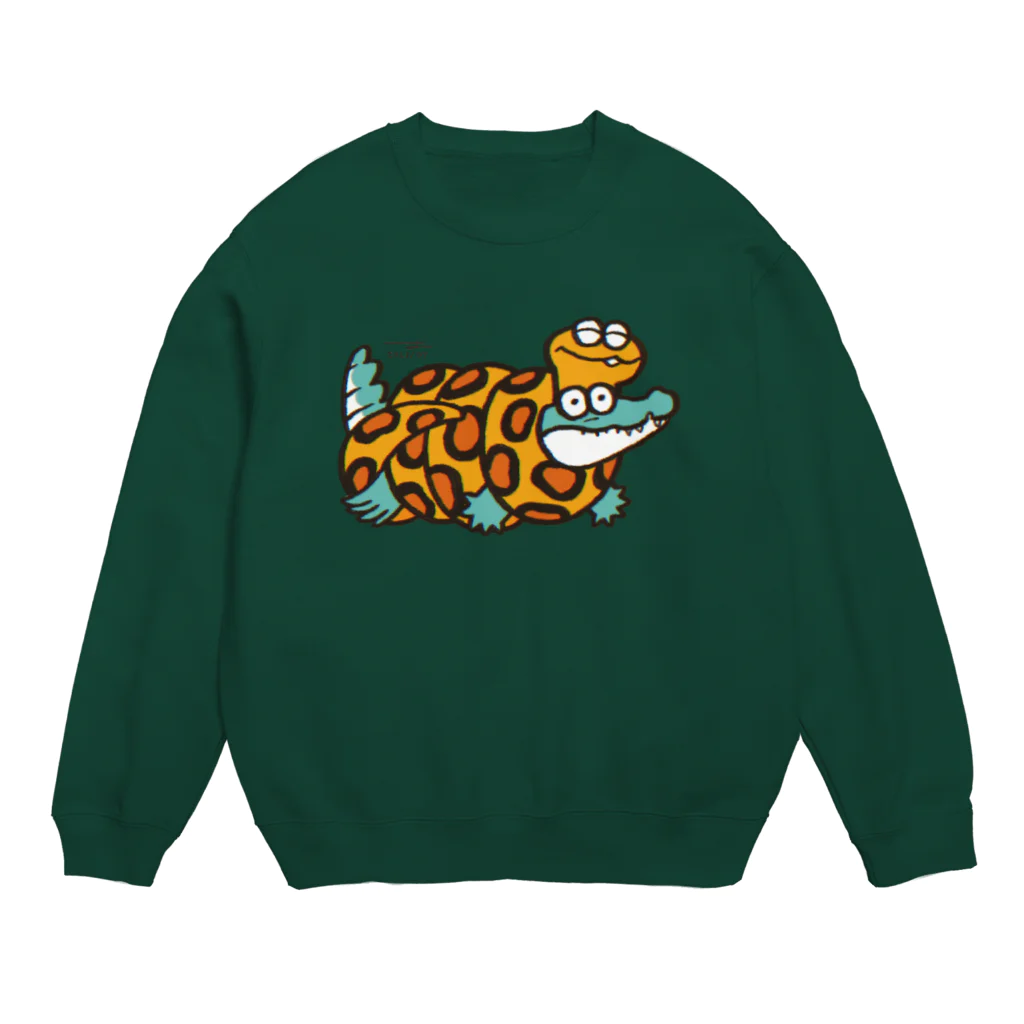 あめみやのワニの隣人ヘビ Crew Neck Sweatshirt