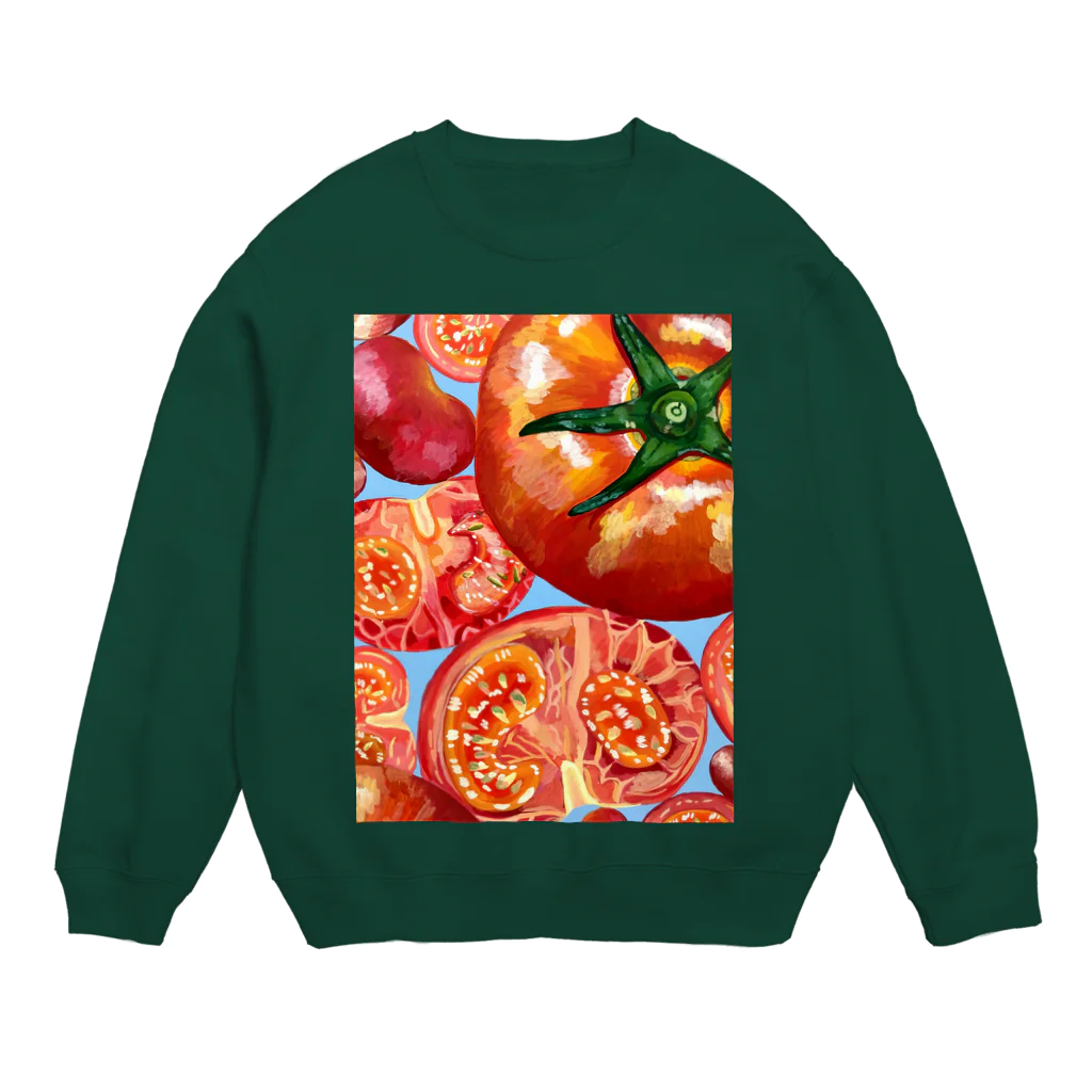 🦠きゃびあ🦠のトマトいっぱい Crew Neck Sweatshirt