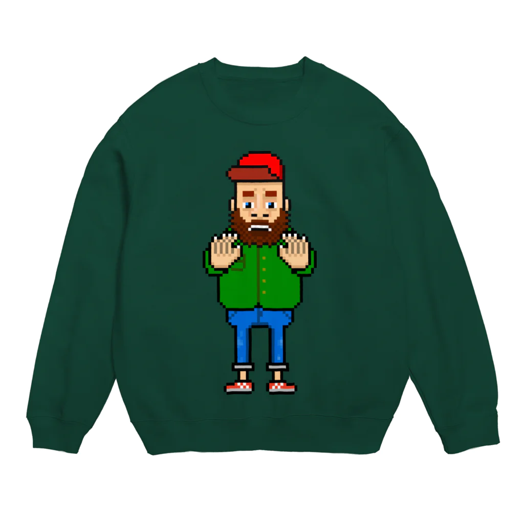 TOMTOM's 8BIT SHOPのちょっとまっておじさん Crew Neck Sweatshirt