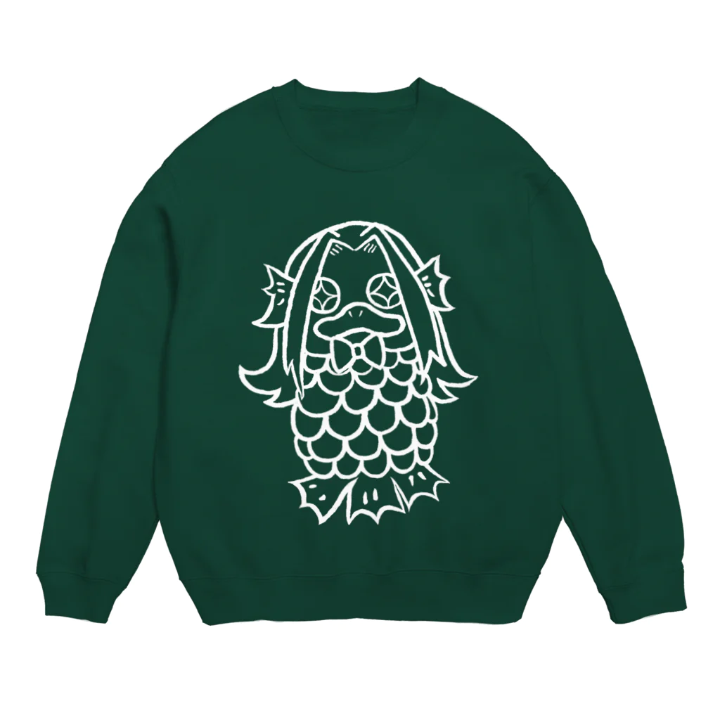 きゃべつばたけのアマビエ(線のみ) Crew Neck Sweatshirt