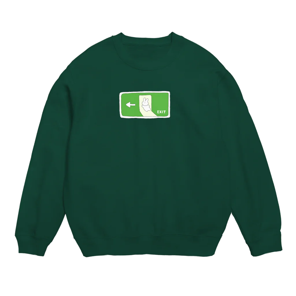 きなこ牛乳の非常口になったうさぎ Crew Neck Sweatshirt