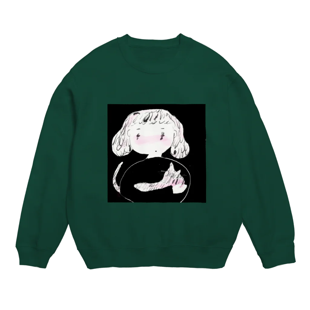 mikutakemuraのねこを抱きしめる Crew Neck Sweatshirt