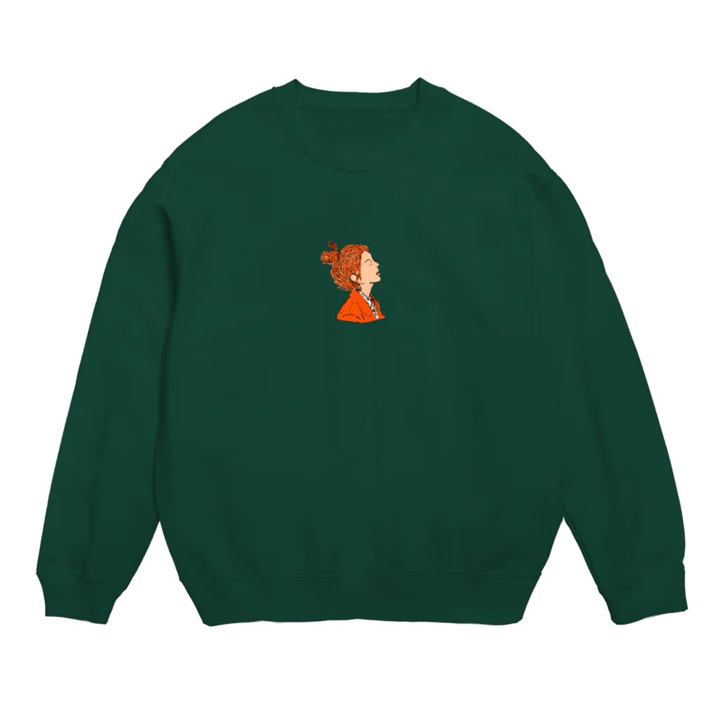 毎日奮闘ポニーテールの○○ちゃん。のオータムポニーテールちゃん。 Crew Neck Sweatshirt