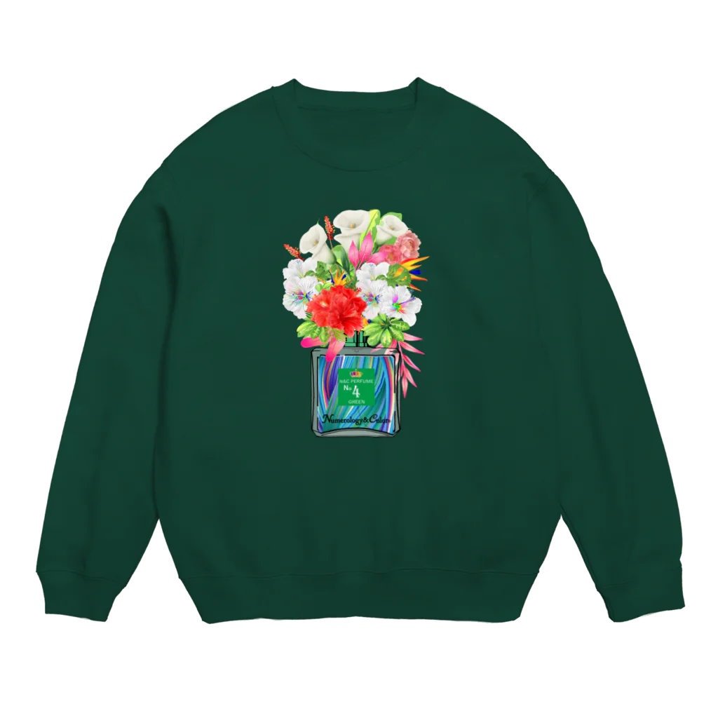 &i Designのアンドアイデザイン　数秘＆カラー🄬オマージュボトルNo4&GREEN Crew Neck Sweatshirt