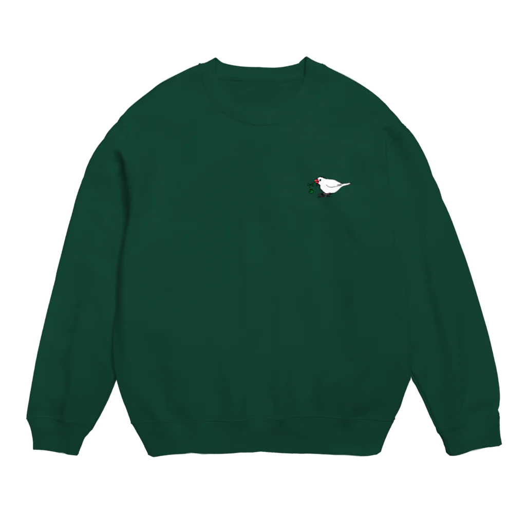 一般の豆苗と文鳥 Crew Neck Sweatshirt