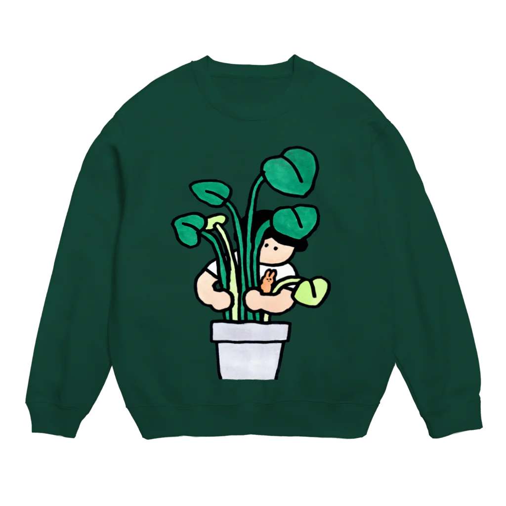 oitama storeのモンステラだっこ Crew Neck Sweatshirt