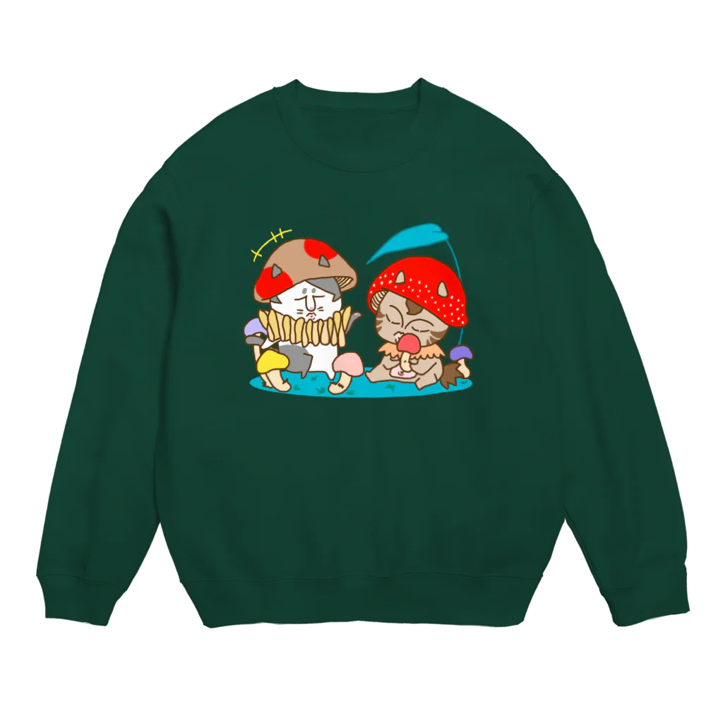 tiMo'sのお悟り猫姉妹 胞子よ届け Crew Neck Sweatshirt