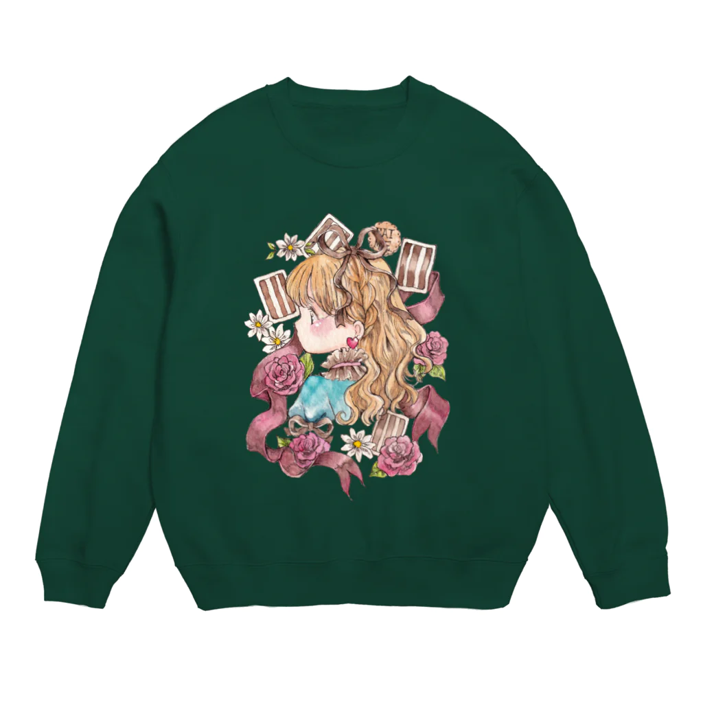 Atelier cinnamonの不思議の国のアリス×チョコレート/Atelier cinnamon Crew Neck Sweatshirt