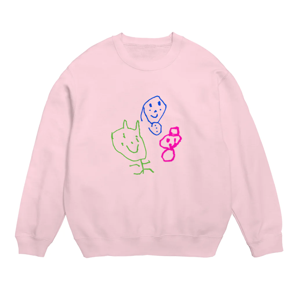 くまこの子供画伯【冬】 Crew Neck Sweatshirt