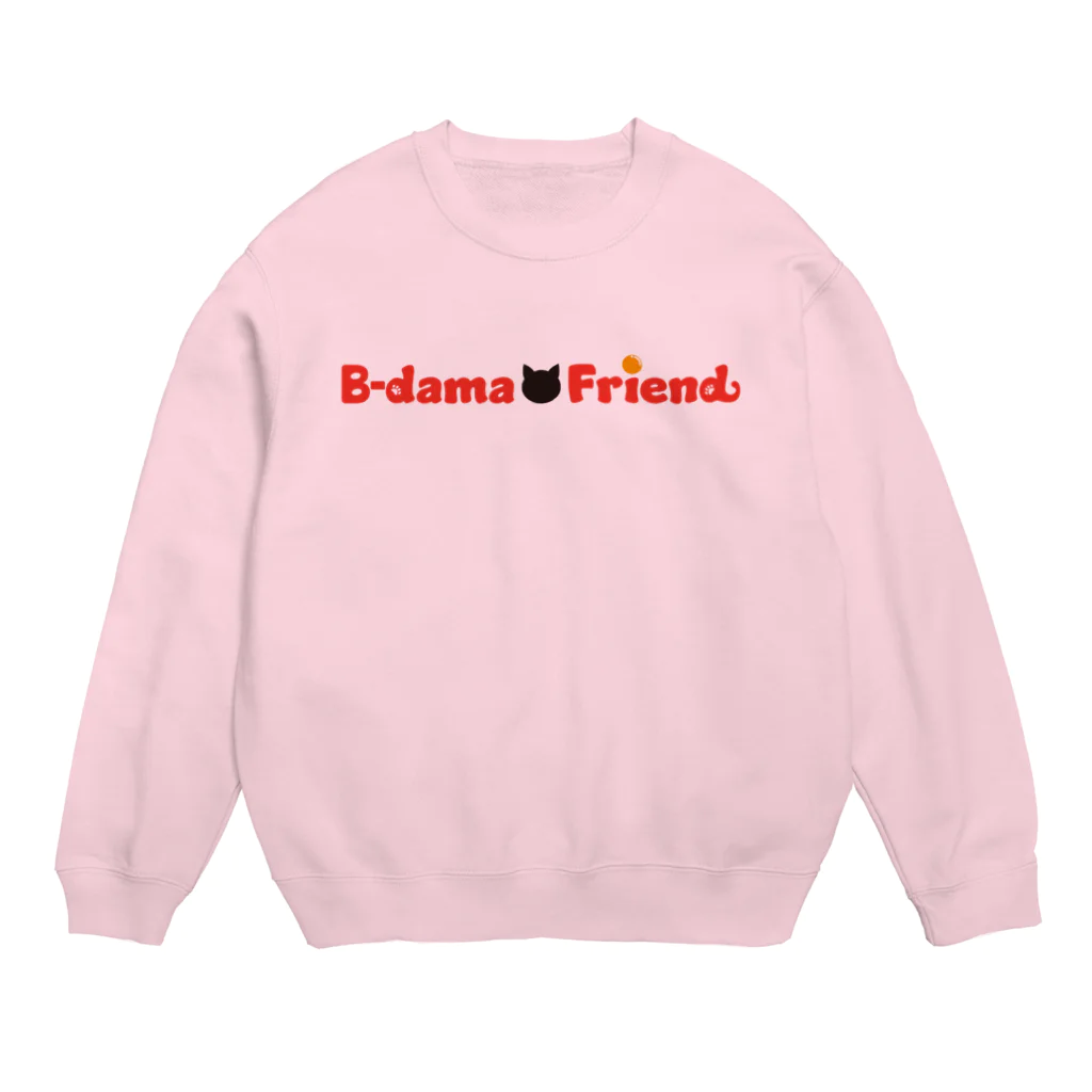 B-damaFriendオリジナルグッズのビー玉フレンド 猫&ロゴ2 Crew Neck Sweatshirt