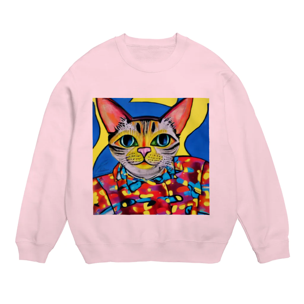 miehayashi1984のファンキーcat Crew Neck Sweatshirt