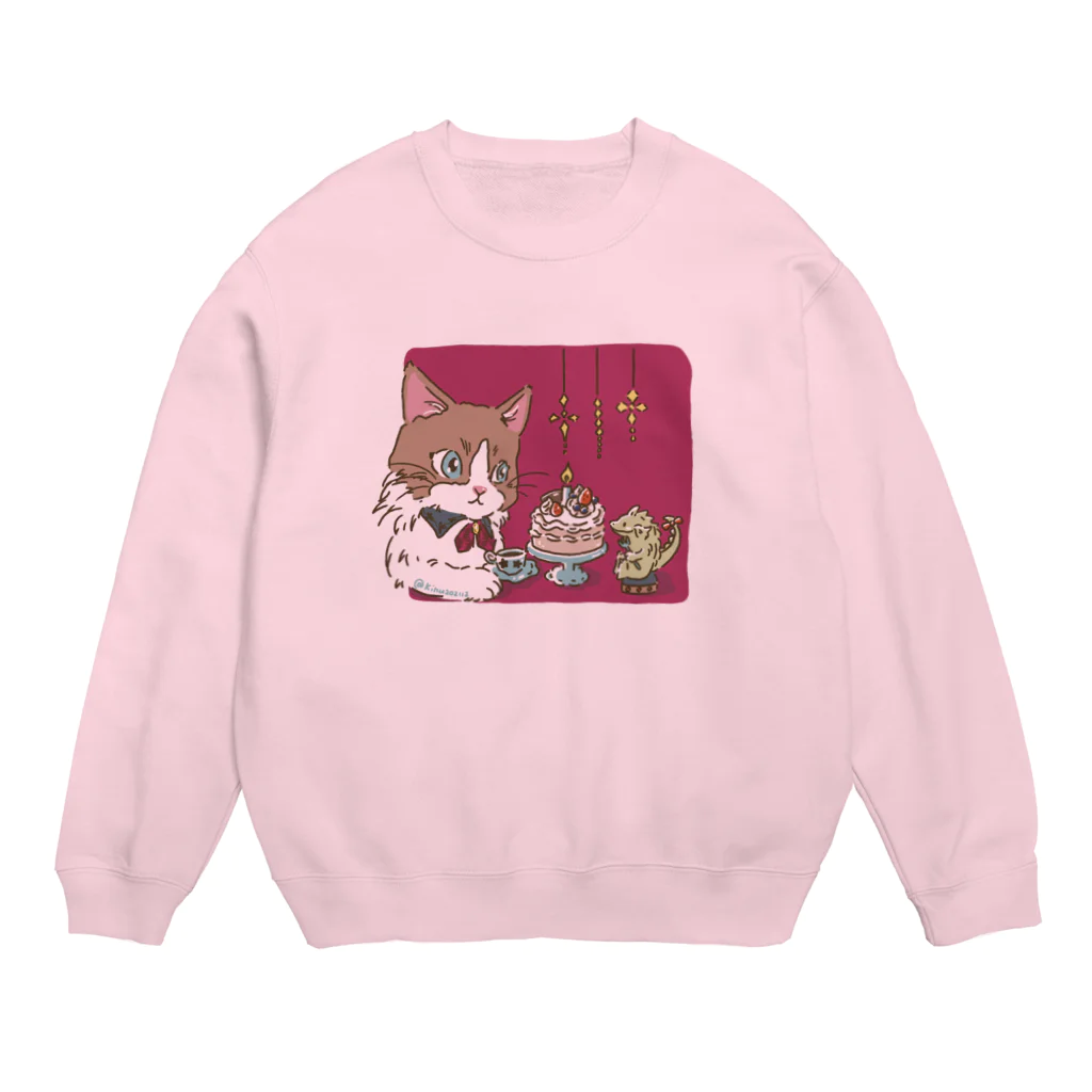 猫のきぬくんのお店の素敵な夜 Crew Neck Sweatshirt