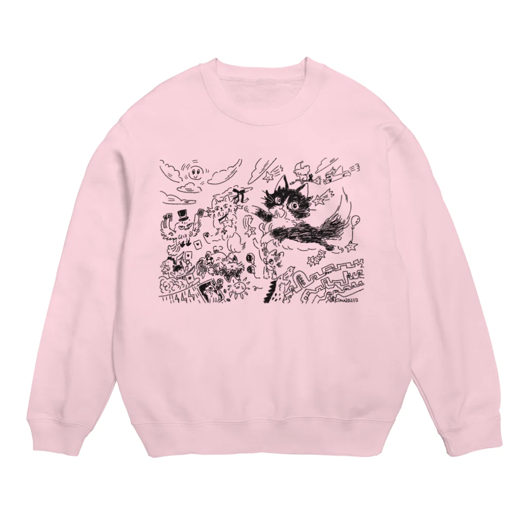 猫のきぬくんのお店の不思議な夜に Crew Neck Sweatshirt