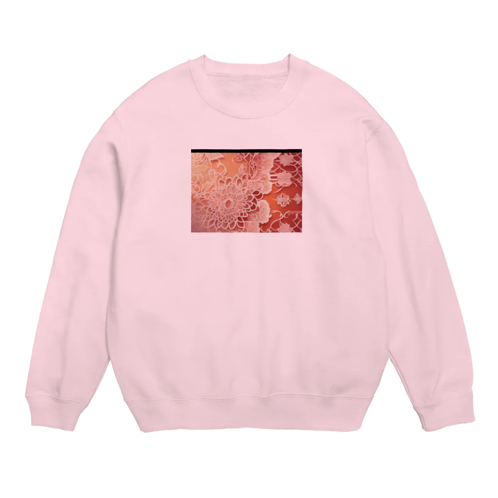 テフラんずのフラワーローズ Crew Neck Sweatshirt