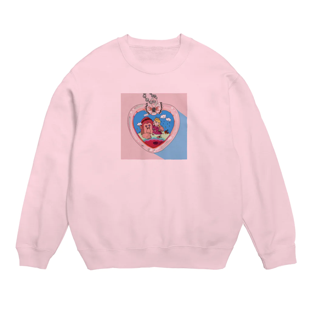 よろこびのハートシェイカーに閉じ込められたゴリラと女の子 Crew Neck Sweatshirt