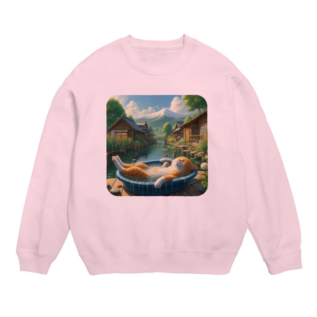 ニャーちゃんショップの眠りネコ Crew Neck Sweatshirt