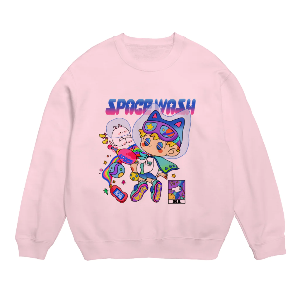 space laundryのスペースウォッシュ～黒地用～ Crew Neck Sweatshirt