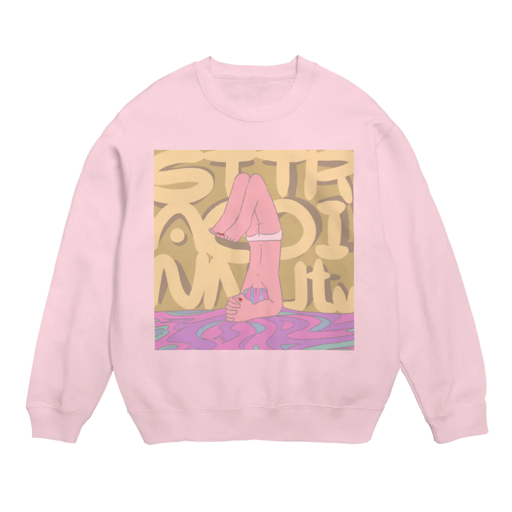 ホテルド🪐の三点倒立ガール Crew Neck Sweatshirt