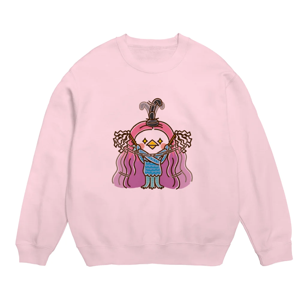 アグリム@かわ主婦スタンプ制作中のアマビエ様のお祓い Crew Neck Sweatshirt